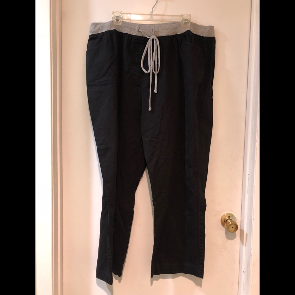 Blair 2x black twill pants drawstring waist